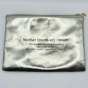 Leather Clutch / Bag Gold Lame Gift for 
Mother Halogen